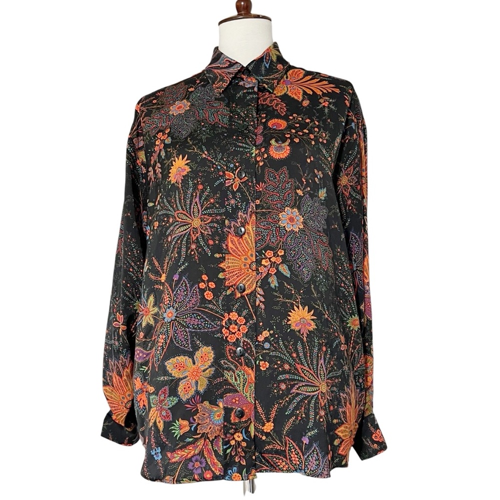 Asos‎ Retro Oversized Shirt Bold Floral Bright Size 6